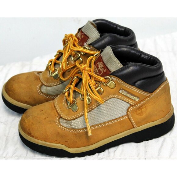 Timberland Hiking Work Boots Kids Little Boys 13 Brown Padded Patterned High Top - Picture 3 of 12